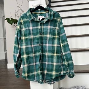 Boys button down plaid shirt